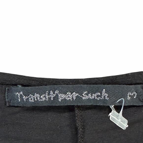 Transit Par Such T Shirt Dress M Black Modal Wool Stretch Asymmetric Lagenlook - Picture 13 of 16